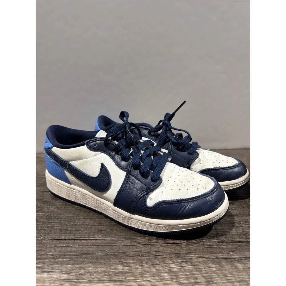 Nike Air Jordan Low Kids 4.5Y Blue White Dark Marina Blue Retro GUC